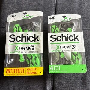 chic Xtreme 3 Sensitive Razors - Black and Green. Two boxes one 8 count one 4